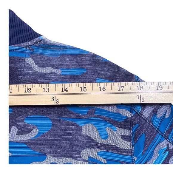 ROBERT GRAHAM Street Circuit Quarter Zip Pullover Size Medium Camo Blue - Picture 13 of 16